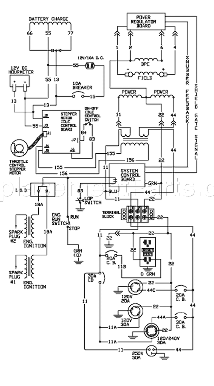 Page D Diagram and Parts List for 9809-2  Briggs and Stratton Generator